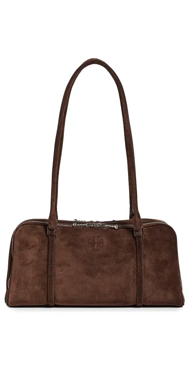 Tory Burch Marshmallow Suede Small Satchel Dark Cocoa One Size