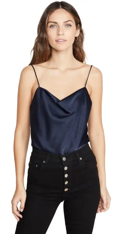 Alice + Olivia Harmon Thong Bodysuit Navy | Thumbnail 1