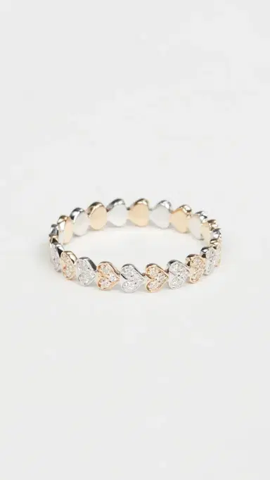 Sydney Evan 14k Gold Tiny Heart Eternity Diamond Ring | Thumbnail 4