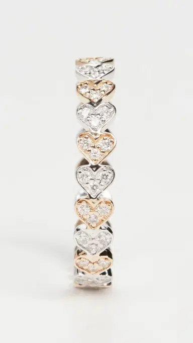 Sydney Evan 14k Gold Tiny Heart Eternity Diamond Ring | Thumbnail 5