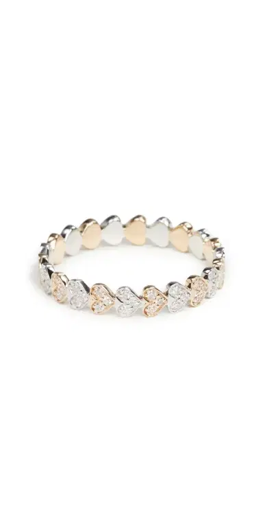 Sydney Evan 14k Gold Tiny Heart Eternity Diamond Ring | Thumbnail 1