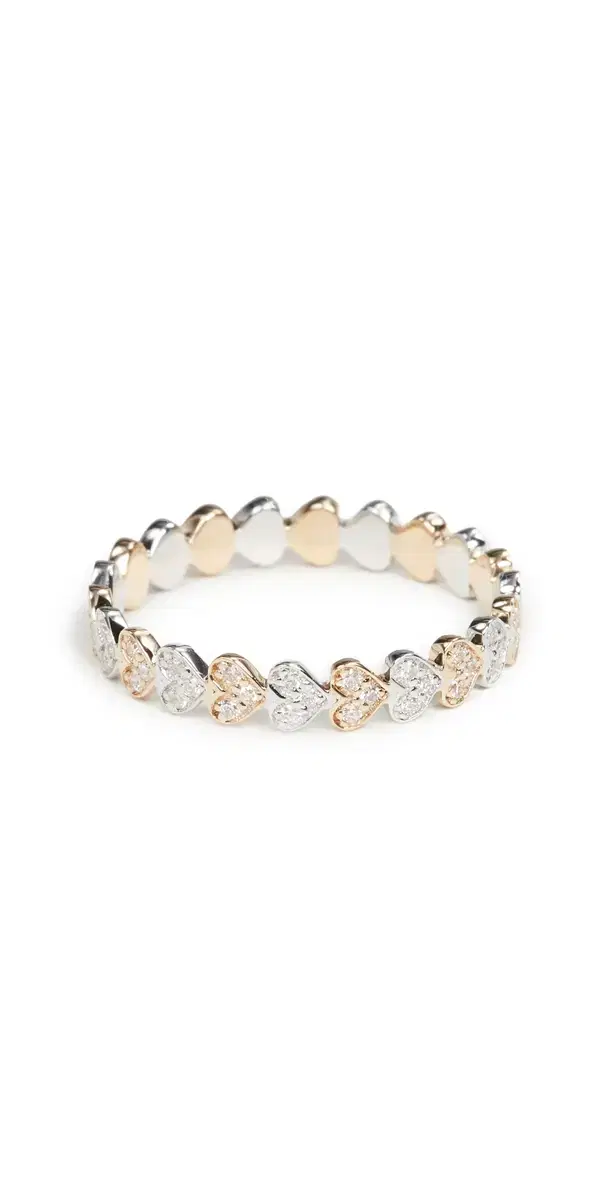 Sydney Evan 14k Gold Tiny Heart Eternity Diamond Ring Yellow/Gold
