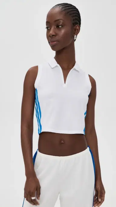 Adidas Golf Beyond Crop Twistknit Polo Shirt White | Thumbnail 2 Adidas Golf Beyond Crop Twistknit Polo Shirt White | Thumbnail 2