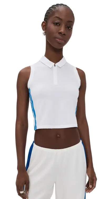 Adidas Golf Beyond Crop Twistknit Polo Shirt White | Thumbnail 1 Adidas Golf Beyond Crop Twistknit Polo Shirt White | Thumbnail 1
