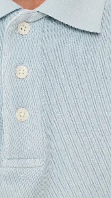 Alex Mill Ryan Short Sleeve Pique Polo Calm Blue S | Thumbnail 6 Alex Mill Ryan Short Sleeve Pique Polo Calm Blue S | Thumbnail 6