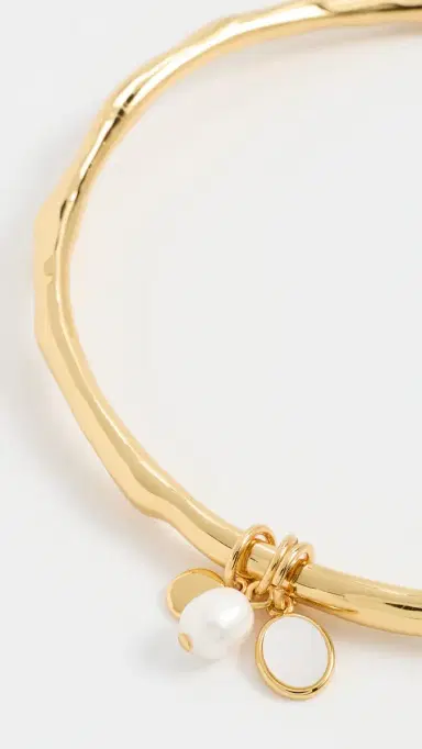 Madewell Mother-of-Pearl Wire Choker Necklace Antique Gold One Size | Thumbnail 4