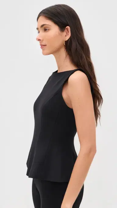 Good American Soft Stretch Ponte Top Black001 | Thumbnail 4 Good American Soft Stretch Ponte Top Black001 | Thumbnail 4