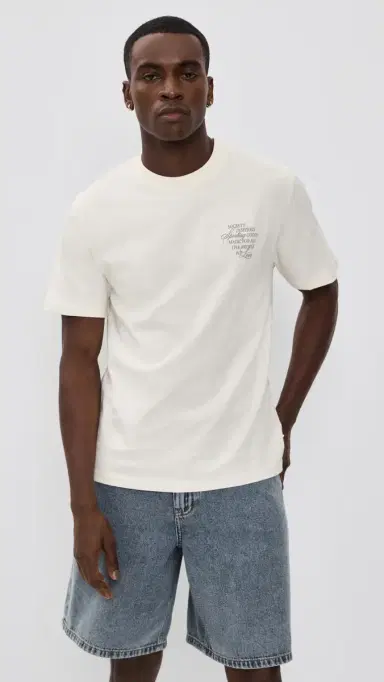 Les Deux Ben Faience T Shirt Eggnog White M | Thumbnail 3