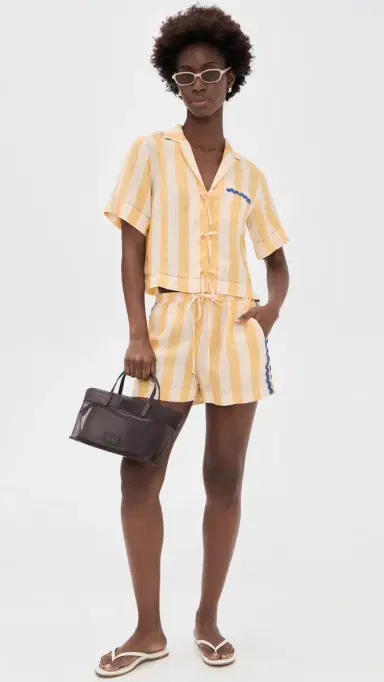 Birds of Paradis Charlie Faro Stripe Linen Shorts | Thumbnail 5 Birds of Paradis Charlie Faro Stripe Linen Shorts | Thumbnail 5