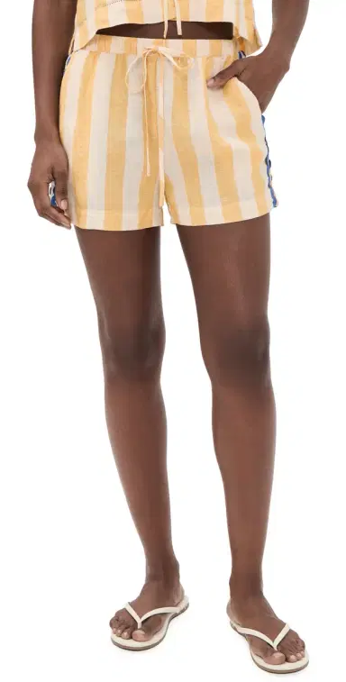 Birds of Paradis Charlie Faro Stripe Linen Shorts | Thumbnail 1 Birds of Paradis Charlie Faro Stripe Linen Shorts | Thumbnail 1