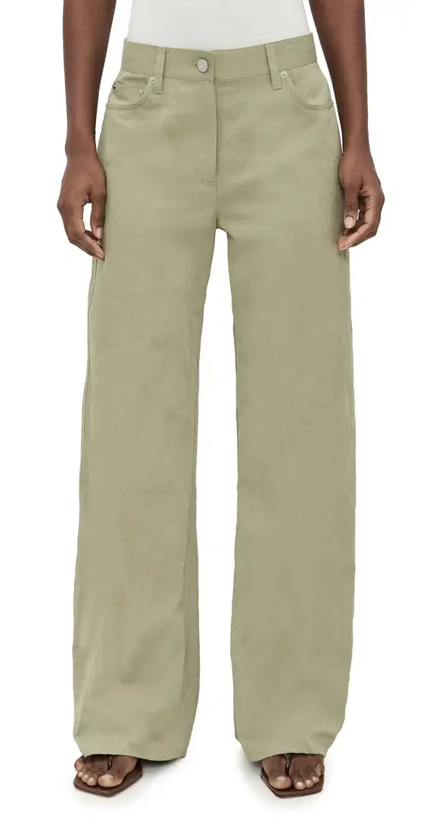 Helmut Lang Relaxed Wrinkle Bootcut Trousers Warm Sage