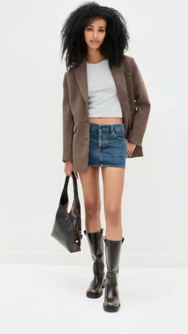 LE BOP Eloise Solid Crop Tee Heather Grey S | Thumbnail 2