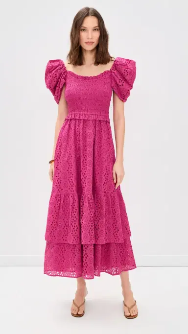 Cleobella x Loverly Grey Fay Maxi Dress Eyelet L | Thumbnail 2