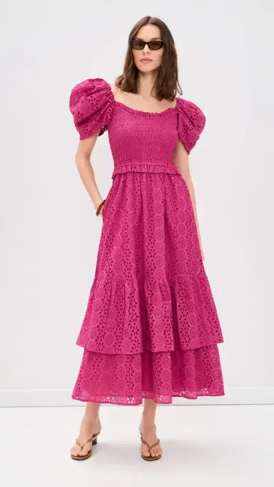 Cleobella x Loverly Grey Fay Maxi Dress Eyelet L | Thumbnail 5