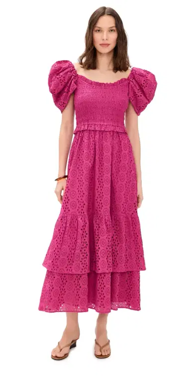 Cleobella x Loverly Grey Fay Maxi Dress Eyelet L | Thumbnail 1