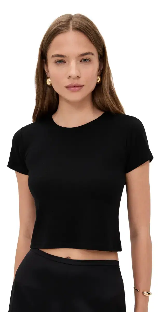 LE BOP Eloise olid Crop Tee Black
