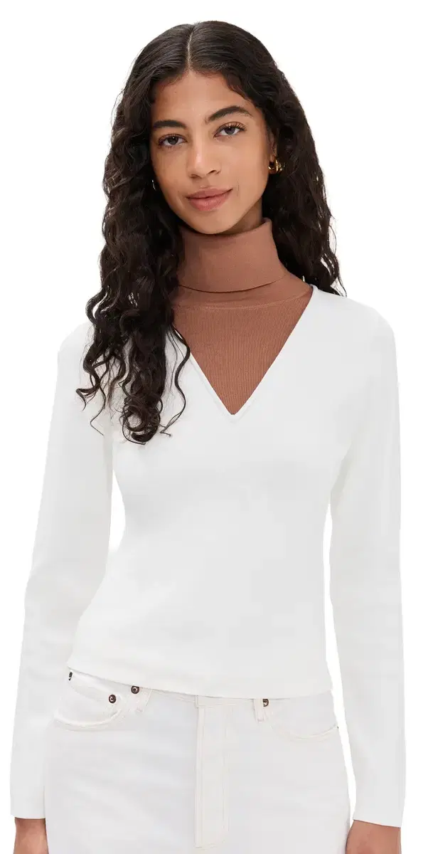 LE BOP Trompe 'oeil ayered Turtleneck /Umber