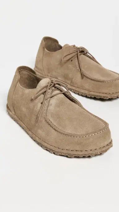 Birkenstock Utti Lace Up Deep Blue Loafers Gray Taupe | Thumbnail 4