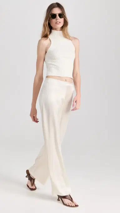 LESET Barb Wide Leg Pants Creme | Thumbnail 5 LESET Barb Wide Leg Pants Creme | Thumbnail 5