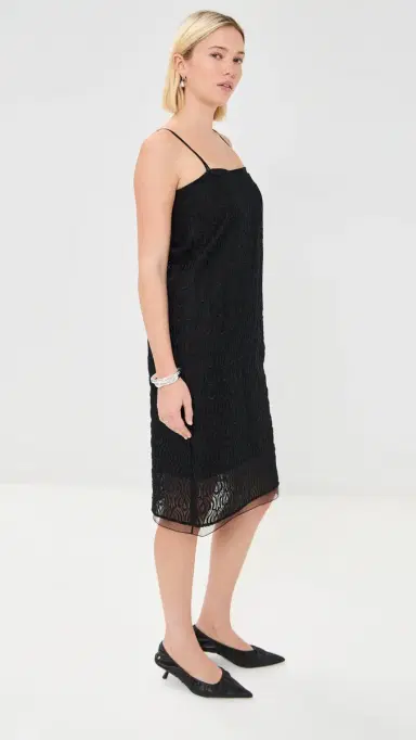 Another Tomorrow Embroidered Dress Black | Thumbnail 4