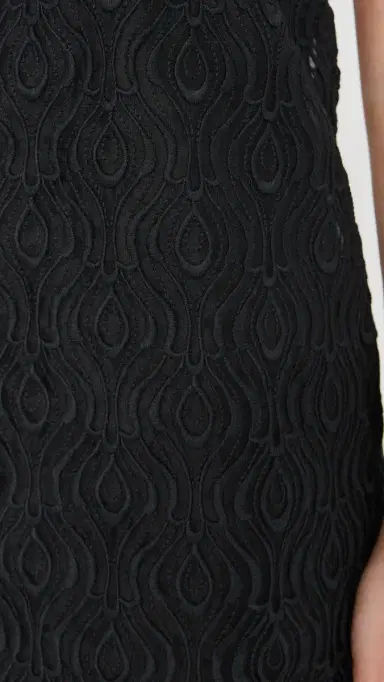 Another Tomorrow Embroidered Dress Black | Thumbnail 6