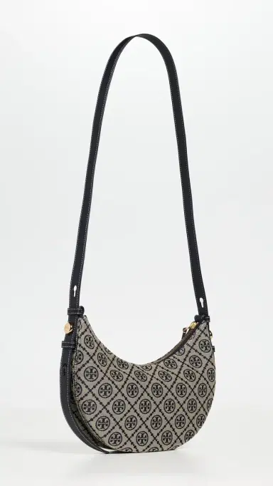 Tory Burch Romy T Monogram Half Moon Bag Tory Navy | Thumbnail 4 Tory Burch Romy T Monogram Half Moon Bag Tory Navy | Thumbnail 4