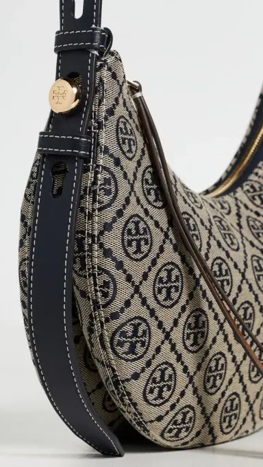 Tory Burch Romy T Monogram Half Moon Bag Tory Navy | Thumbnail 5 Tory Burch Romy T Monogram Half Moon Bag Tory Navy | Thumbnail 5