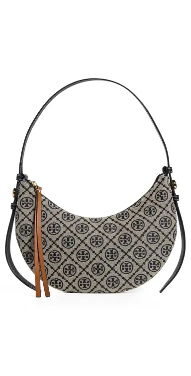 Tory Burch Romy T Monogram Half Moon Bag Tory Navy | Thumbnail 1 Tory Burch Romy T Monogram Half Moon Bag Tory Navy | Thumbnail 1