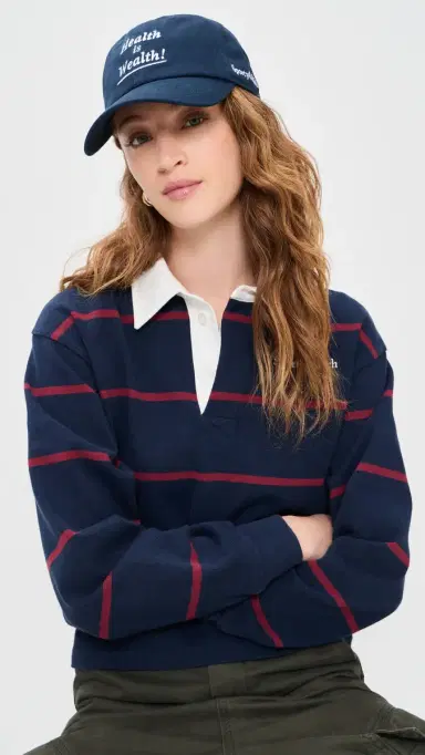 Sporty & Rich Health Is Wealth Cap Light Navy One Size | Thumbnail 3 Sporty & Rich Health Is Wealth Cap Light Navy One Size | Thumbnail 3