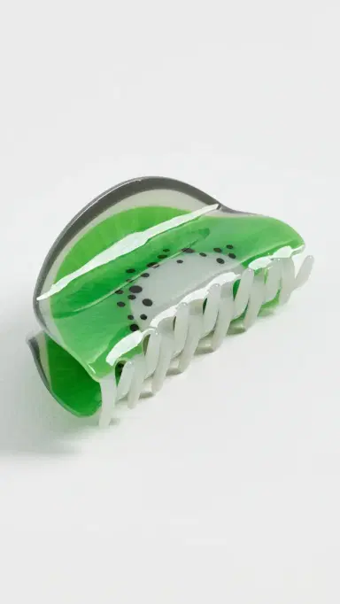 By Adina Eden Kiwi Slice Hair Claw Clip Green One Size | Thumbnail 2