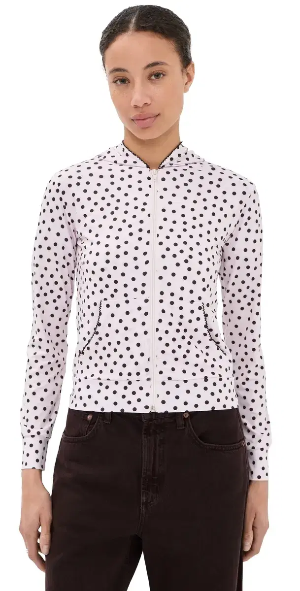 Caro Editions Hoodie Pink/Brown Dots