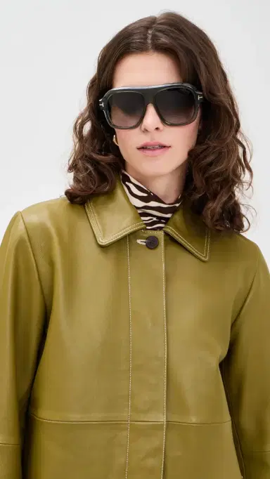 Tom Ford Rhonda Sunglasses Shiny Transparent Sage One Size | Thumbnail 3 Tom Ford Rhonda Sunglasses Shiny Transparent Sage One Size | Thumbnail 3