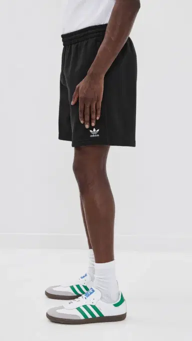 adidas Trefoil Essentials Fleece Shorts 7 Black | Thumbnail 4 adidas Trefoil Essentials Fleece Shorts 7 Black | Thumbnail 4