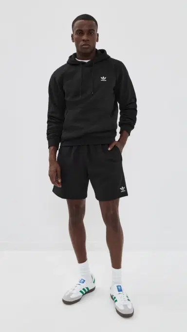 adidas Trefoil Essentials Fleece Shorts 7 Black | Thumbnail 5 adidas Trefoil Essentials Fleece Shorts 7 Black | Thumbnail 5