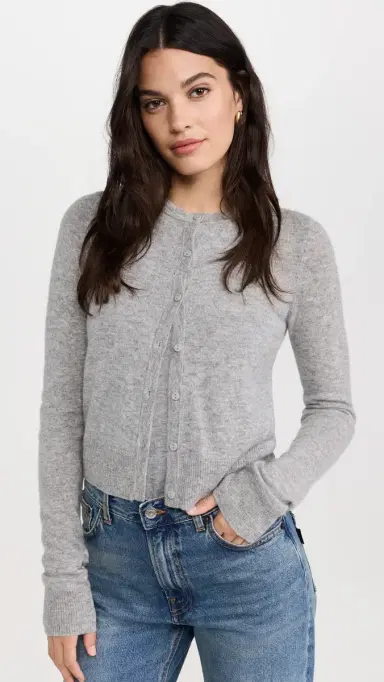 Joe's Jeans The Dani Cashmere Cardigan Heather Grey L | Thumbnail 2 Joe's Jeans The Dani Cashmere Cardigan Heather Grey L | Thumbnail 2