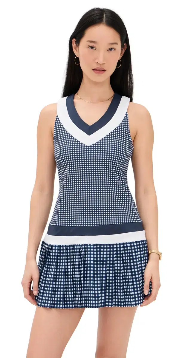 Match Dress Navy Gingham