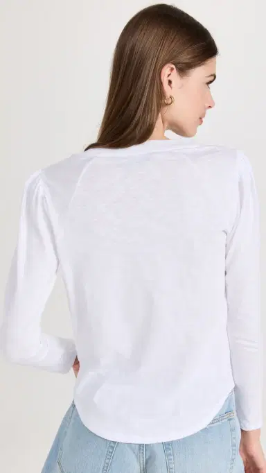 Veronica Beard Jean Mason Baseball Tee White | Thumbnail 3