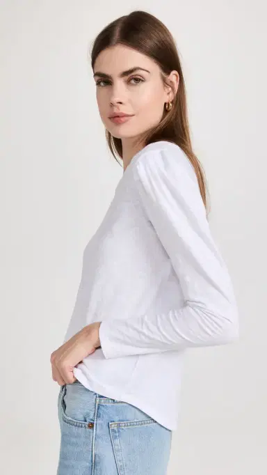 Veronica Beard Jean Mason Baseball Tee White | Thumbnail 4