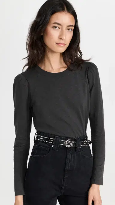 Veronica Beard Jean Mason Baseball Tee Charcoal L | Thumbnail 2 Veronica Beard Jean Mason Baseball Tee Charcoal L | Thumbnail 2