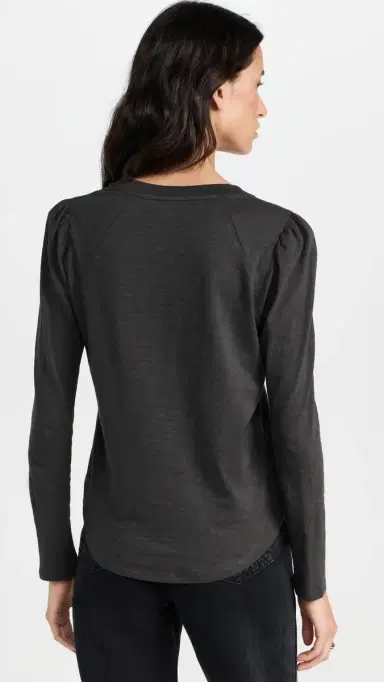 Veronica Beard Jean Mason Baseball Tee Charcoal L | Thumbnail 3 Veronica Beard Jean Mason Baseball Tee Charcoal L | Thumbnail 3