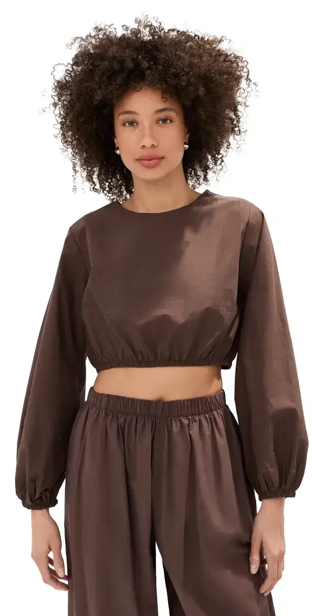 LE BOP illian Cropped Blouse Brown
