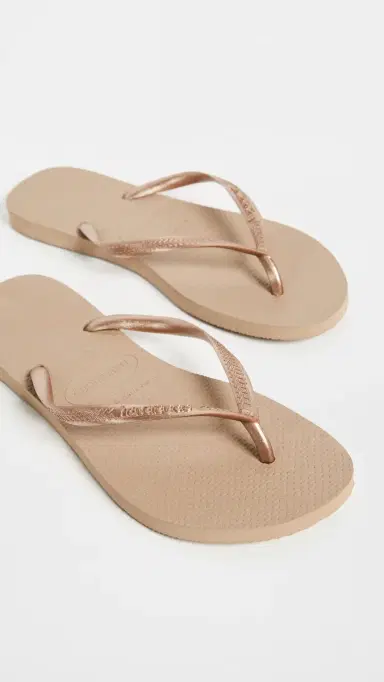 Havaianas Slim Flip Flops Rose Gold 9/10 | Thumbnail 2 Havaianas Slim Flip Flops Rose Gold 9/10 | Thumbnail 2