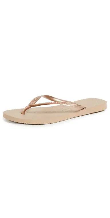 Havaianas Slim Flip Flops Rose Gold 9/10 | Thumbnail 1 Havaianas Slim Flip Flops Rose Gold 9/10 | Thumbnail 1