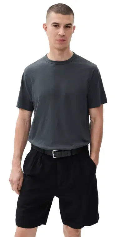 OFFICINE GÉNÉRALE Crew Neck Tee Faded Black | Thumbnail 1 OFFICINE GÉNÉRALE Crew Neck Tee Faded Black | Thumbnail 1