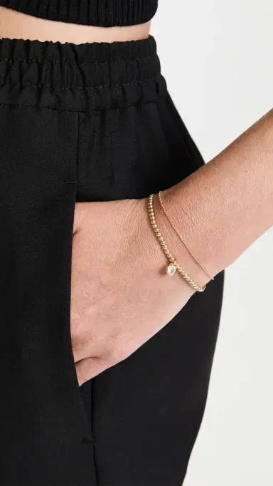 Alexa Leigh 1MM Diamond Cut Ball Chain Bracelet | Thumbnail 3