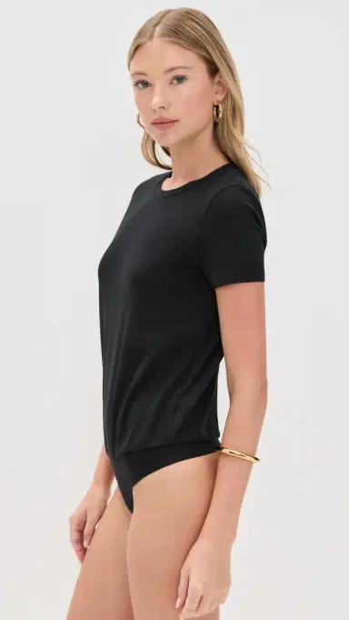 Commando Essential Cotton Tee Thong Bodysuit Black M | Thumbnail 4 Commando Essential Cotton Tee Thong Bodysuit Black M | Thumbnail 4