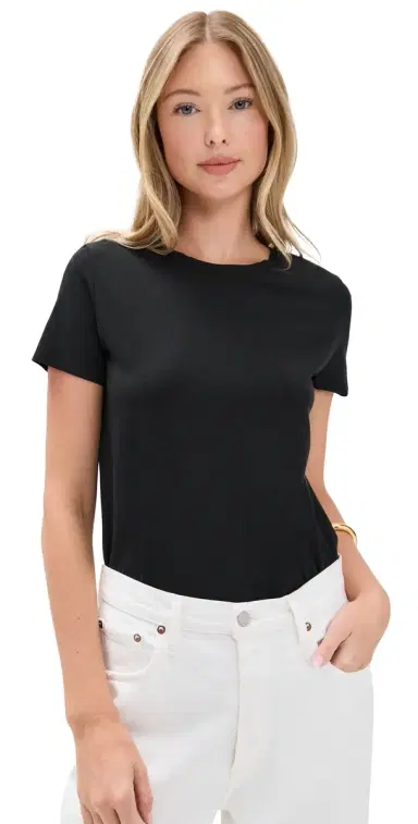 Commando Essential Cotton Tee Thong Bodysuit Black M | Thumbnail 1 Commando Essential Cotton Tee Thong Bodysuit Black M | Thumbnail 1