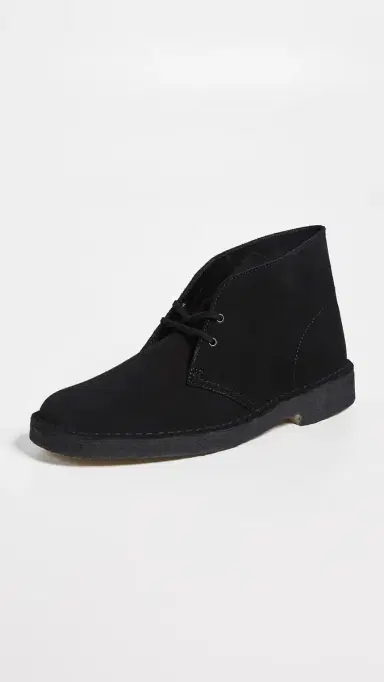 Clarks Suede Desert Boots Black 8 | Thumbnail 2