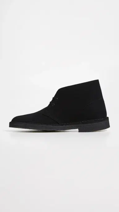 Clarks Suede Desert Boots Black 8 | Thumbnail 3