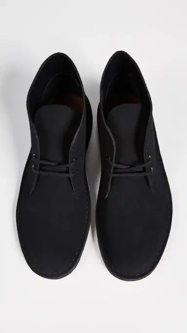 Clarks Suede Desert Boots Black 8 | Thumbnail 4